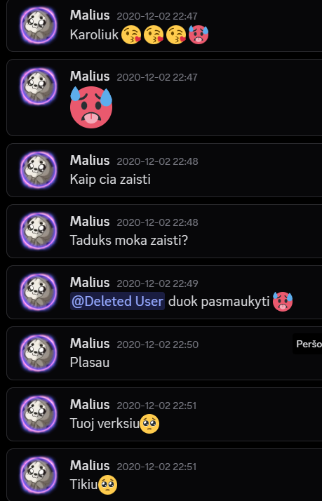 Malius projekto ekrano nuotrauka